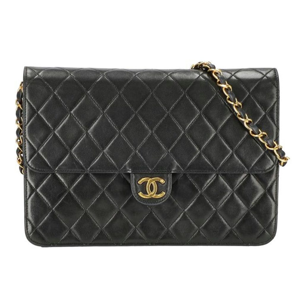Chanel Push Lock Lamb Shoulder Bag